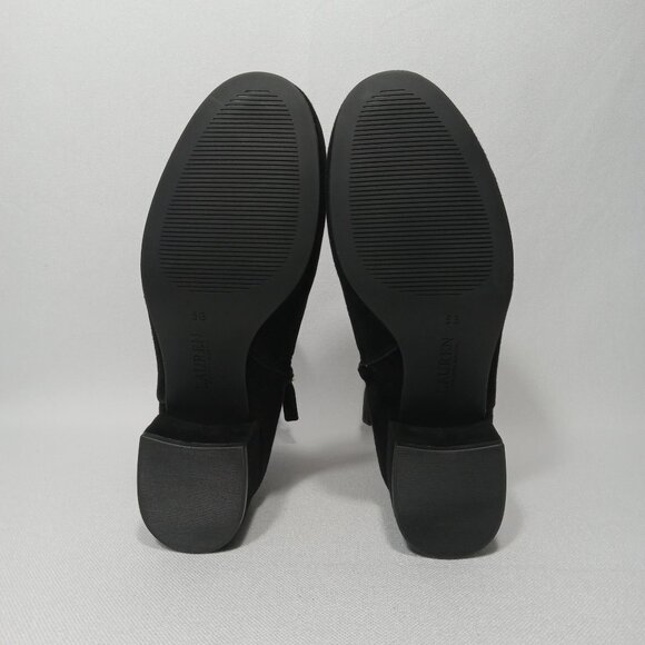 LAUREN RALPH LAUREN Wharton Black Suede Leather Ankle Boot Womens Size 5 - Picture 16 of 16